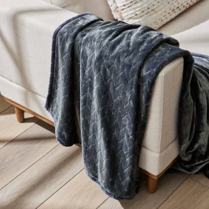 Textured Velvet Plush Adult Fleece Throw Blanket