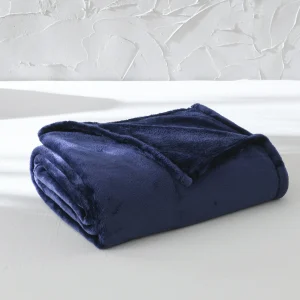 Soft Plush Blanket, Dark Blue, Full